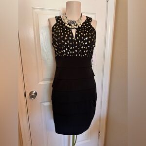 Elegant Black and Gold Women's Dress